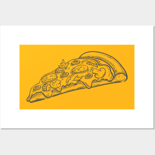 Fresh Pizza Detailed Sketch Posters and Art